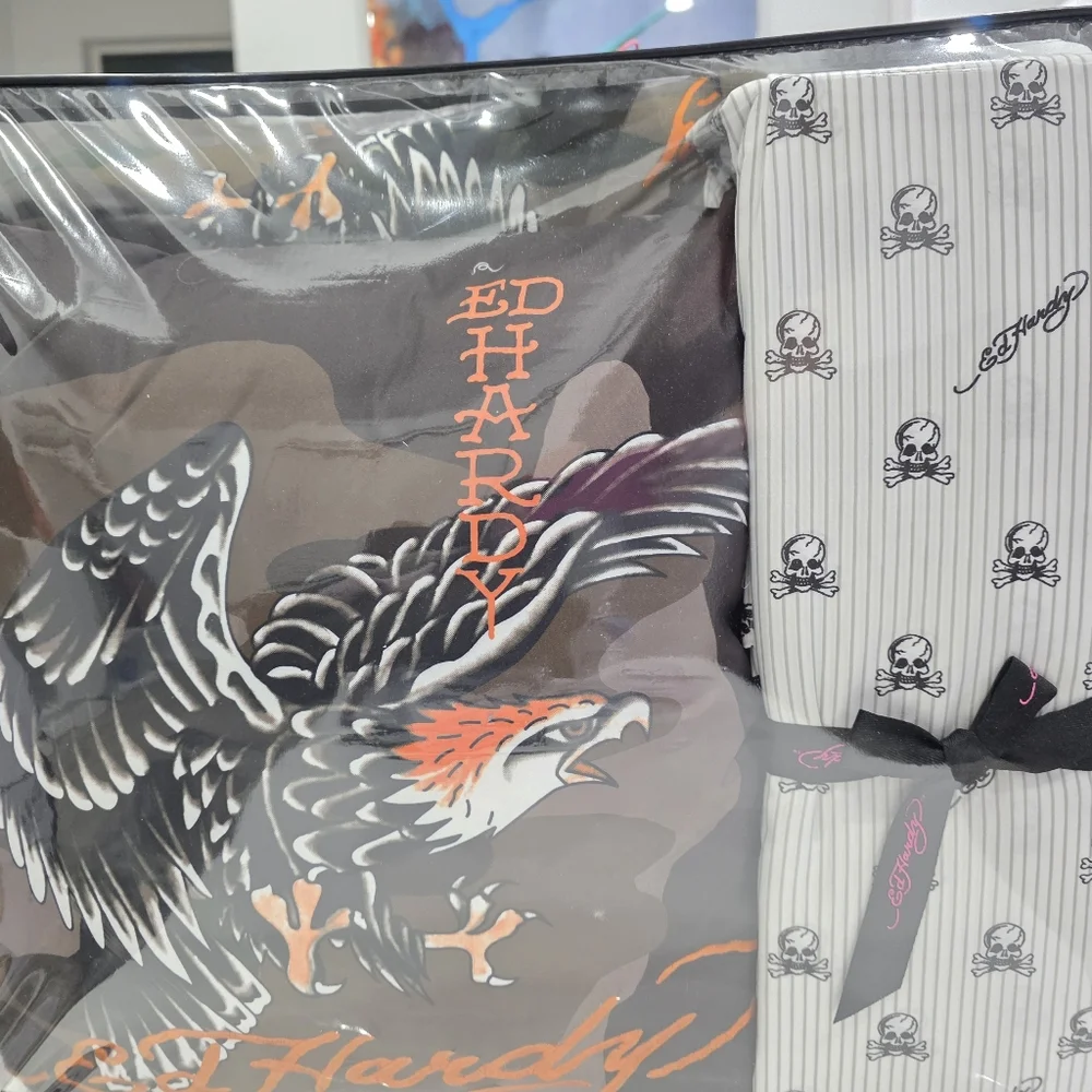 Ed Hardy CALIFORNIA KING 8 Piece Camo Eagle Comforter Bedding Set